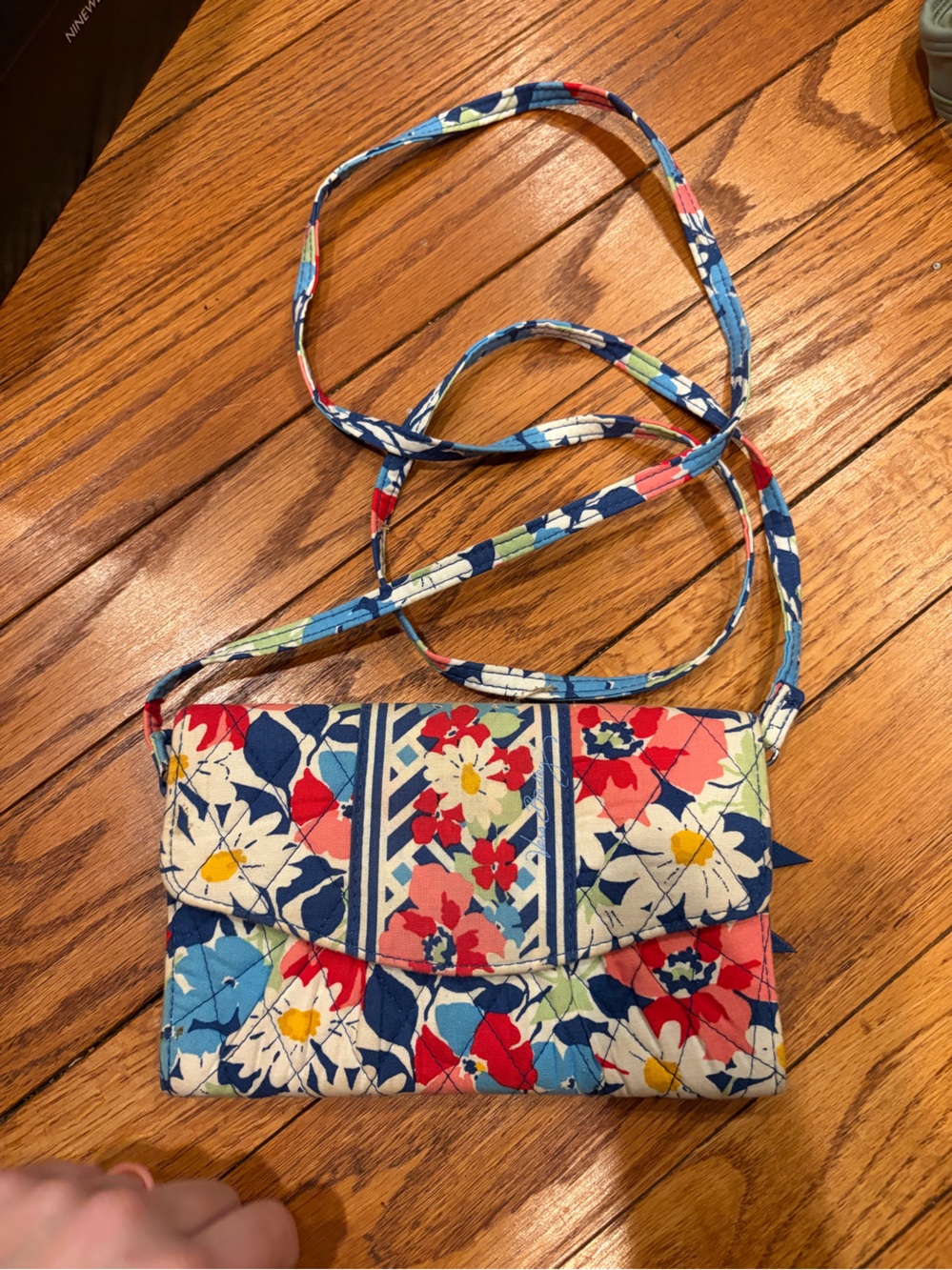 Vera Bradley Floral Quilted Crossbody in Blue, Red, White, Yellow